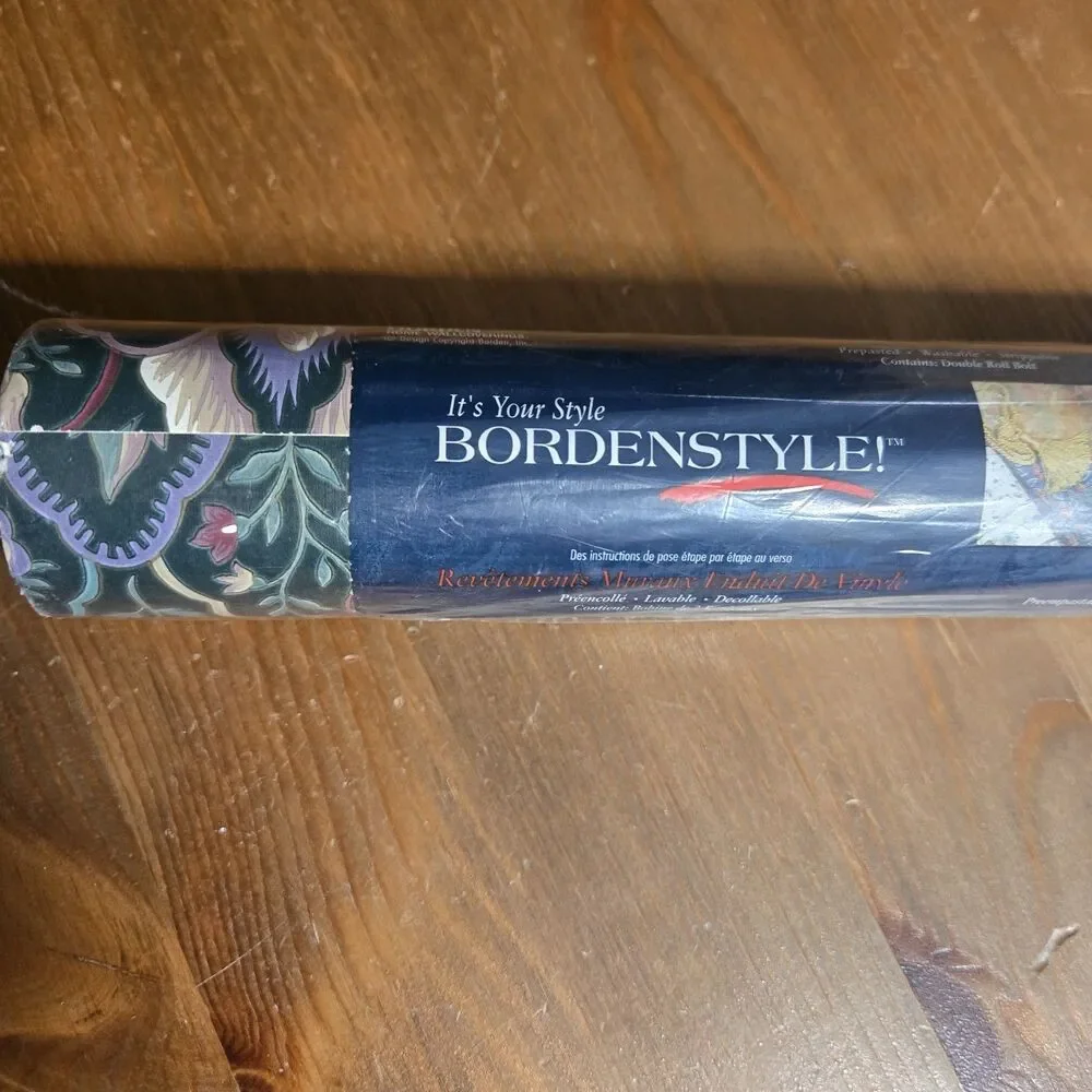 Bordenstyle Wallpaper Vinyl Prepasted 55 SqFt Wallcovering Victorian Antq Floral